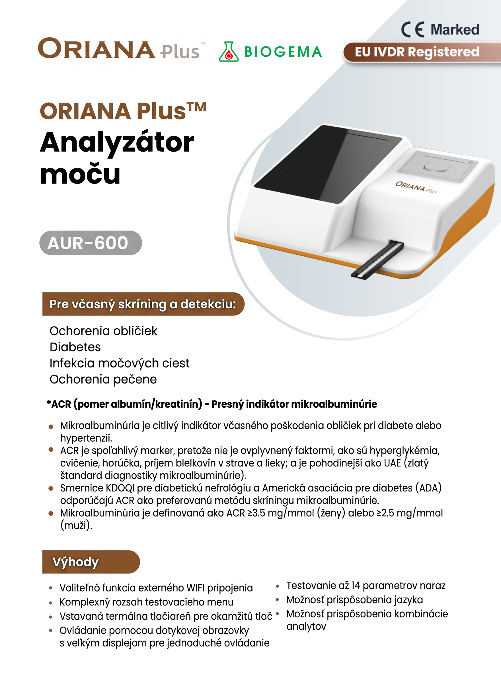 Močový analyzátor AUR-600 - brožúra 1